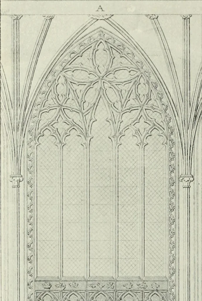 An illustration from An introduction to English church architecture : from the eleventh to the sixteenth century, 1913, leaf 293