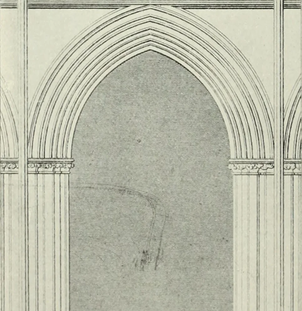An illustration from An introduction to English church architecture : from the eleventh to the sixteenth century, 1913, leaf 293