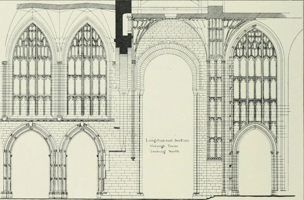 An illustration from An introduction to English church architecture : from the eleventh to the sixteenth century, 1913, leaf 295