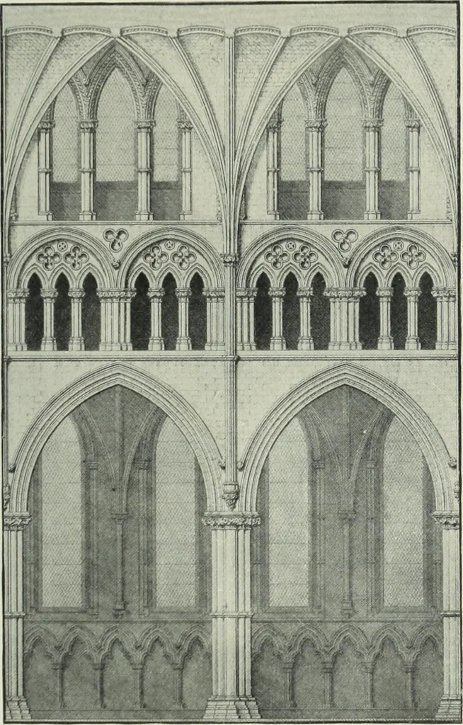 An illustration from An introduction to English church architecture : from the eleventh to the sixteenth century, 1913, leaf 308