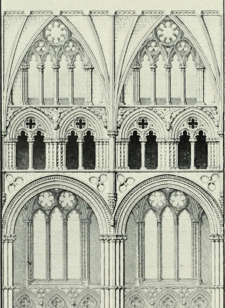An illustration from An introduction to English church architecture : from the eleventh to the sixteenth century, 1913, leaf 309