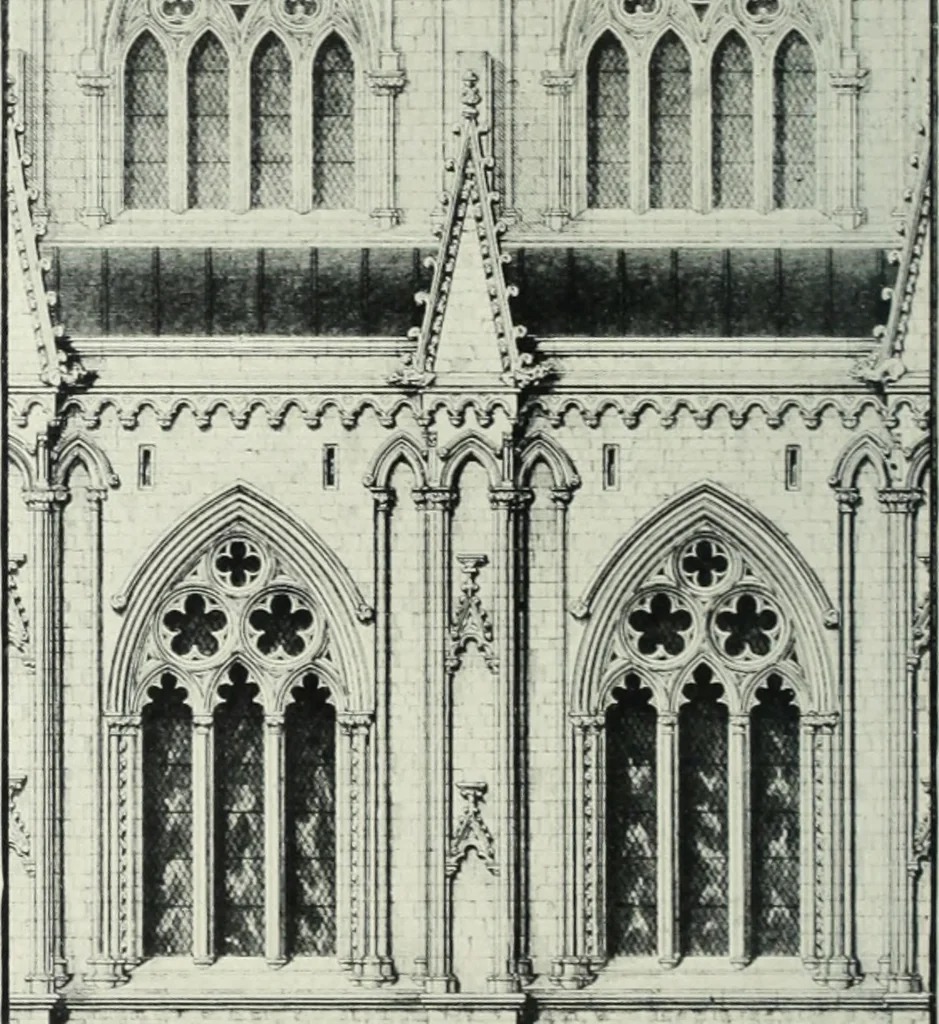 An illustration from An introduction to English church architecture : from the eleventh to the sixteenth century, 1913, leaf 309