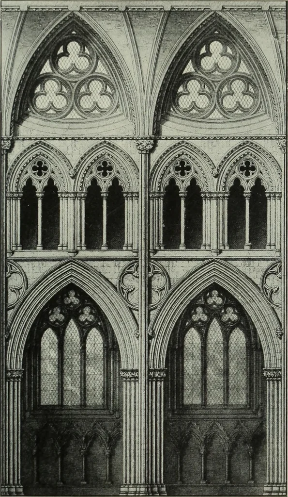 An illustration from An introduction to English church architecture : from the eleventh to the sixteenth century, 1913, leaf 310