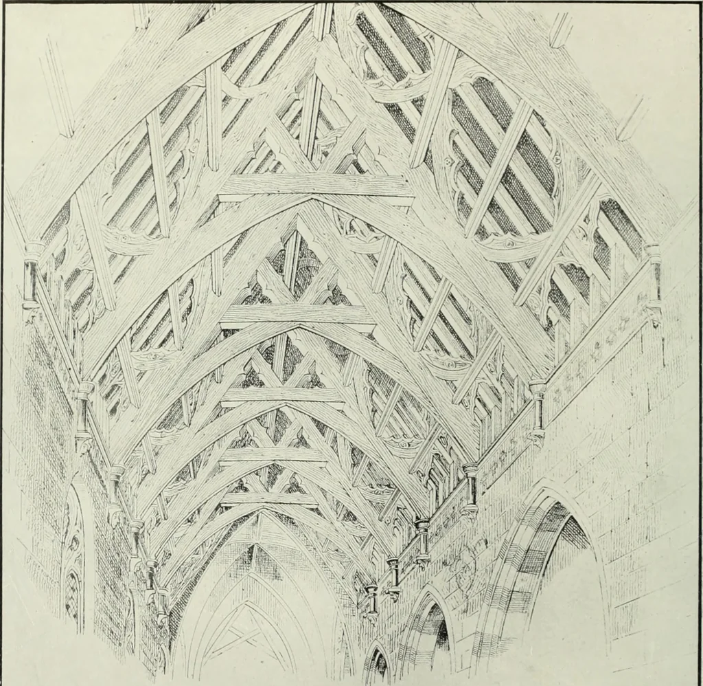 An illustration from An introduction to English church architecture : from the eleventh to the sixteenth century, 1913, leaf 345
