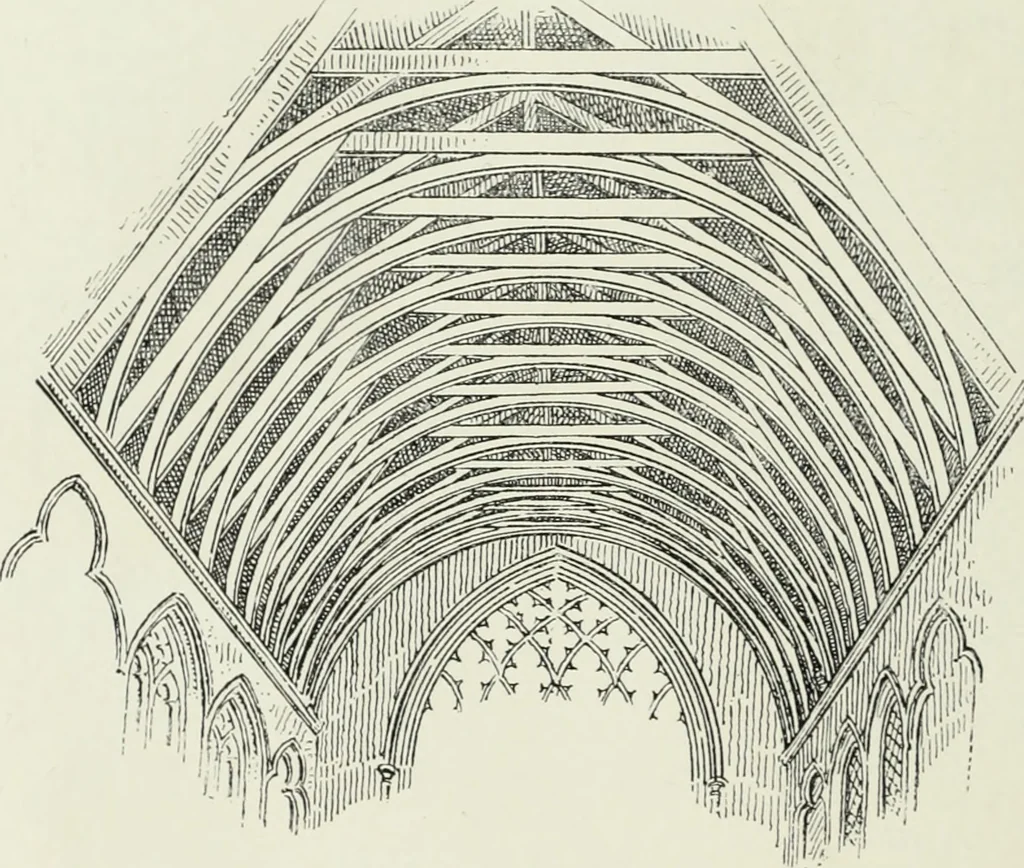 An illustration from An introduction to English church architecture : from the eleventh to the sixteenth century, 1913, leaf 347