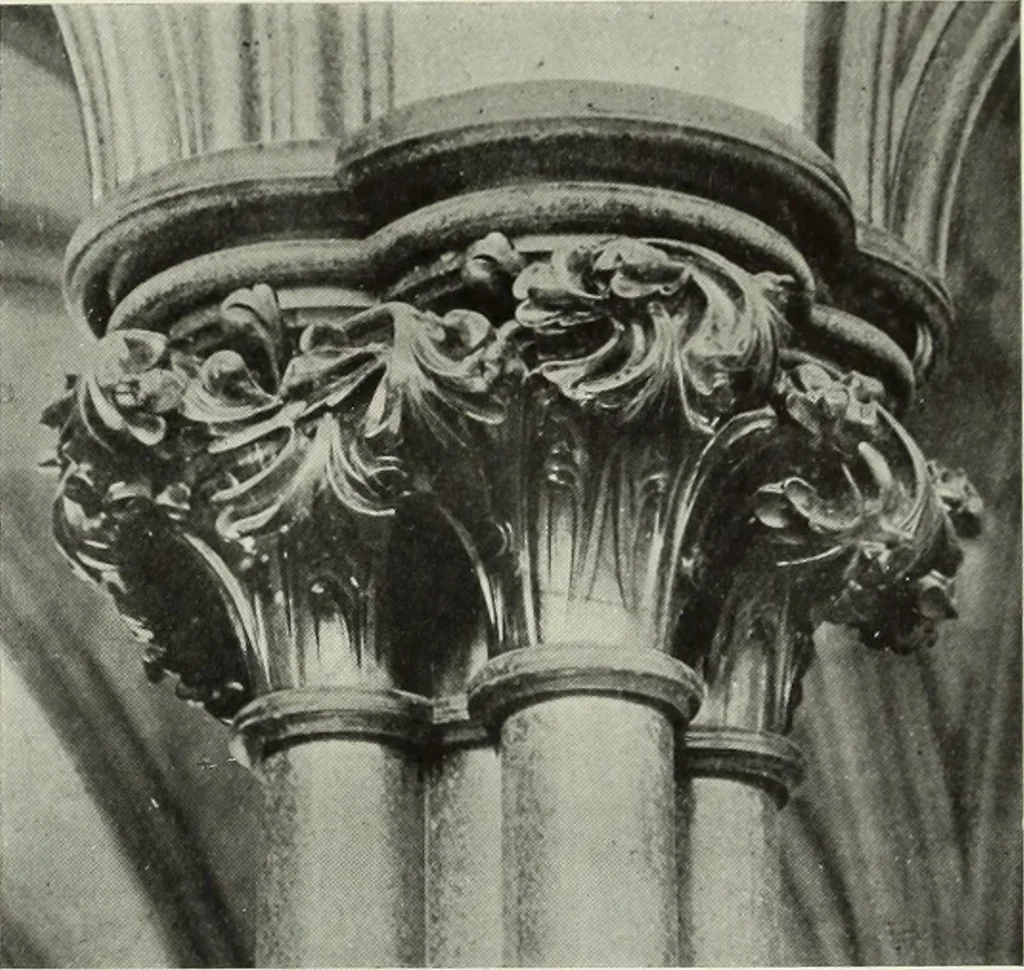 An illustration from An introduction to English church architecture : from the eleventh to the sixteenth century, 1913, leaf 36