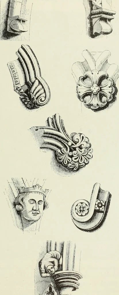 An illustration from An introduction to English church architecture : from the eleventh to the sixteenth century, 1913, leaf 382