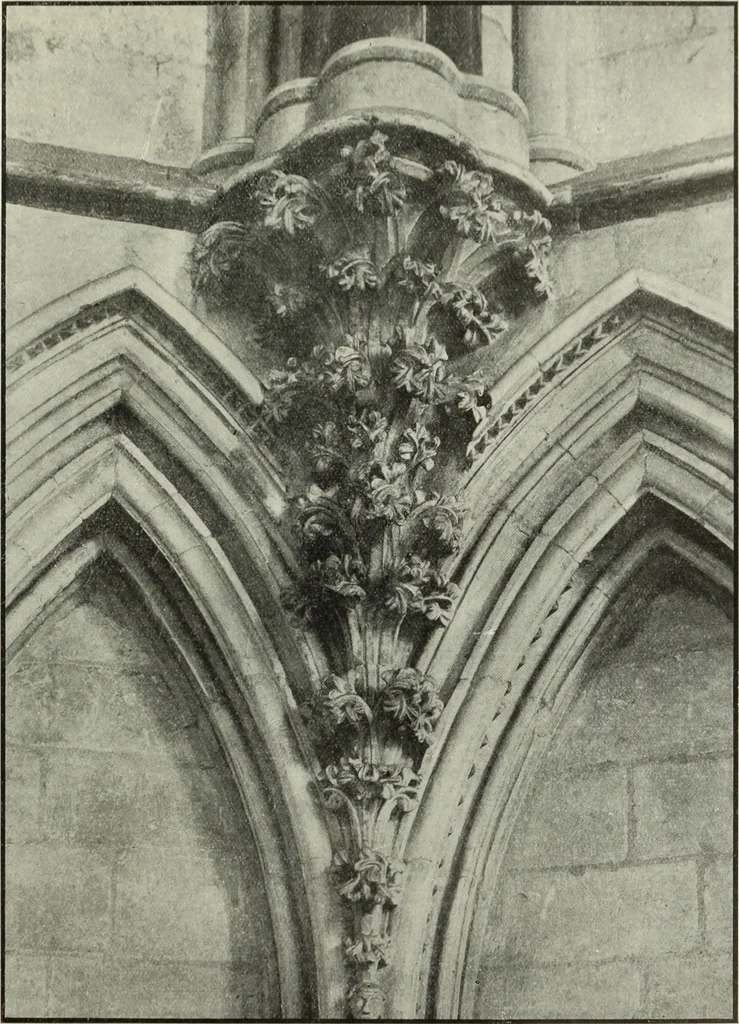 An illustration from An introduction to English church architecture : from the eleventh to the sixteenth century, 1913, leaf 386