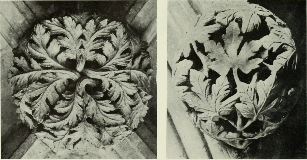 An illustration from An introduction to English church architecture : from the eleventh to the sixteenth century, 1913, leaf 387