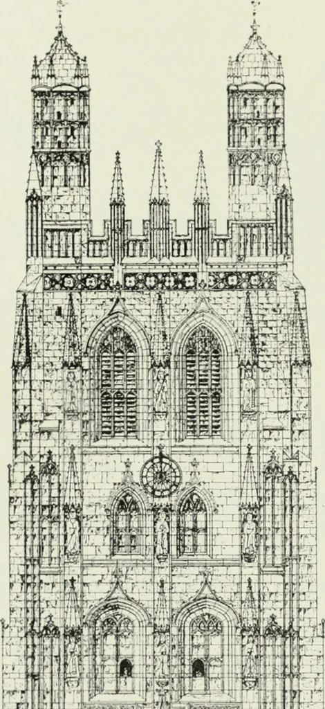 An illustration from An introduction to English church architecture : from the eleventh to the sixteenth century, 1913, leaf 419
