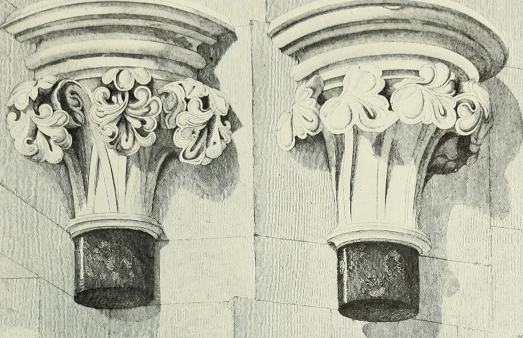An illustration from An introduction to English church architecture : from the eleventh to the sixteenth century, 1913, leaf 44