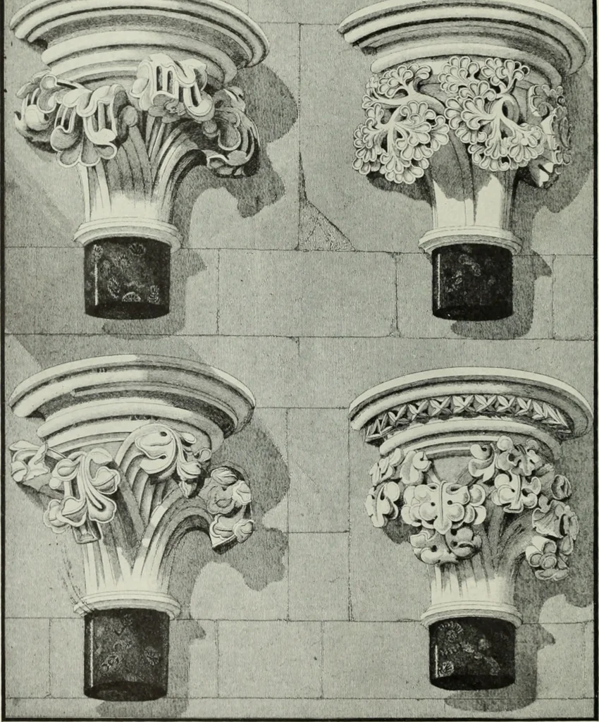 An illustration from An introduction to English church architecture : from the eleventh to the sixteenth century, 1913, leaf 45