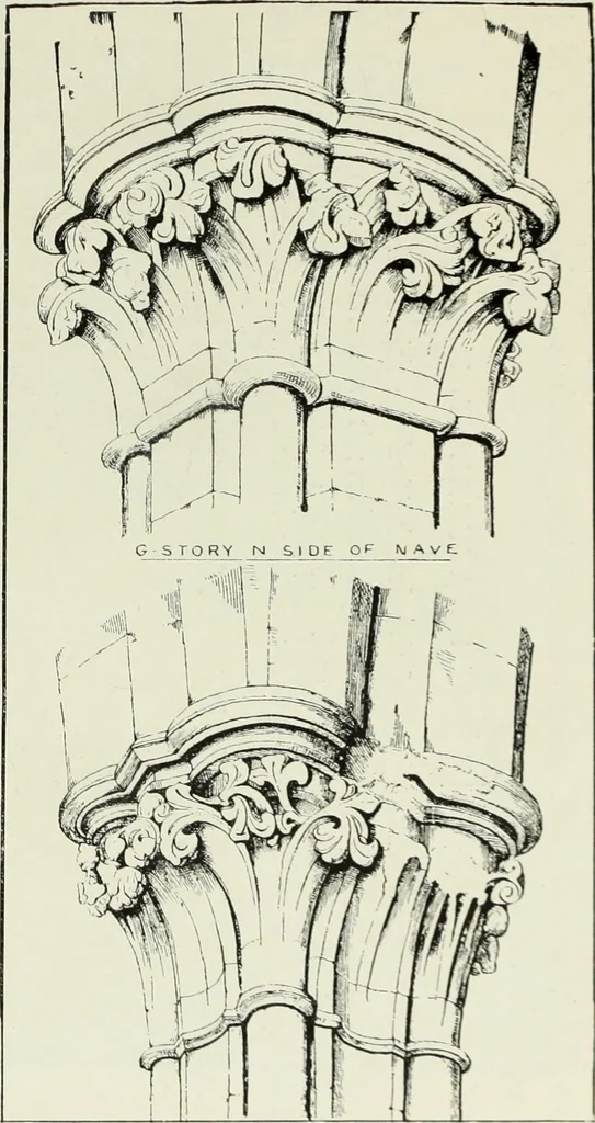 An illustration from An introduction to English church architecture : from the eleventh to the sixteenth century, 1913, leaf 46