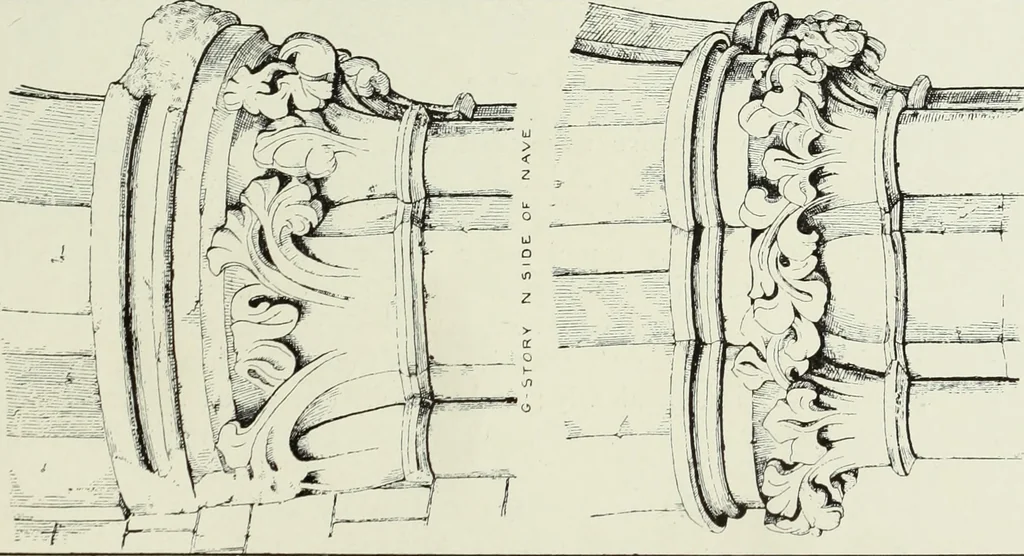 An illustration from An introduction to English church architecture : from the eleventh to the sixteenth century, 1913, leaf 46