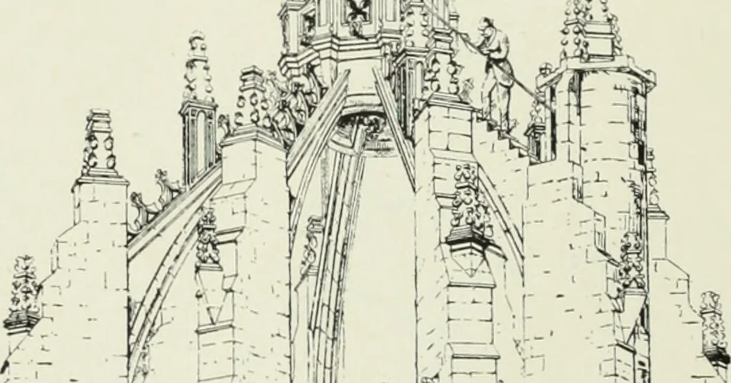 An illustration from An introduction to English church architecture : from the eleventh to the sixteenth century, 1913, leaf 475