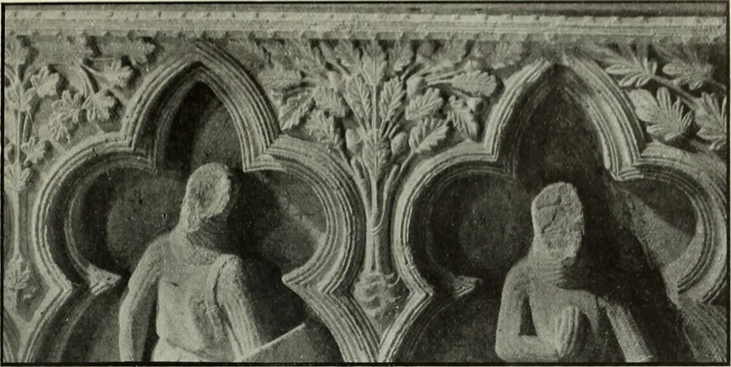 An illustration from An introduction to English church architecture : from the eleventh to the sixteenth century, 1913, leaf 48