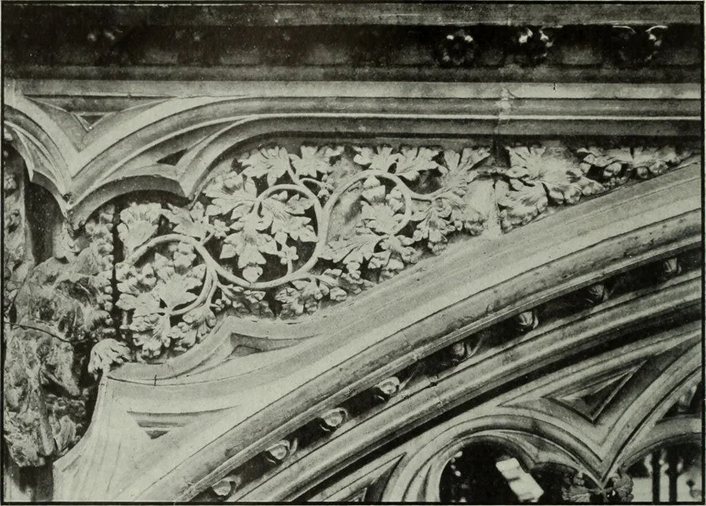 An illustration from An introduction to English church architecture : from the eleventh to the sixteenth century, 1913, leaf 51