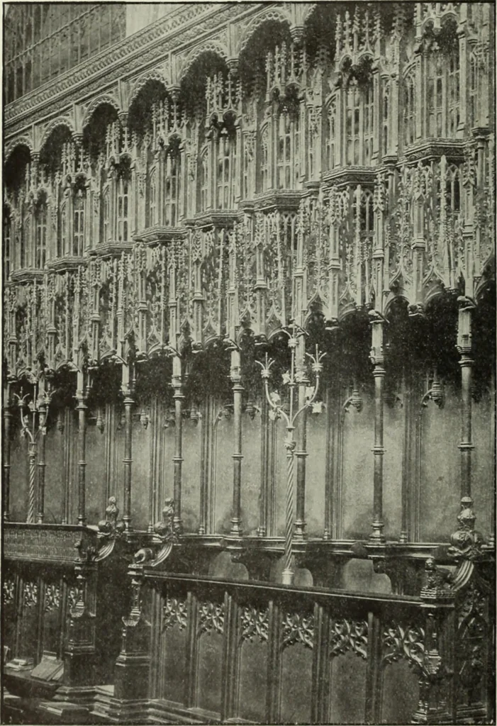 An illustration from An introduction to English church architecture : from the eleventh to the sixteenth century, 1913, leaf 519
