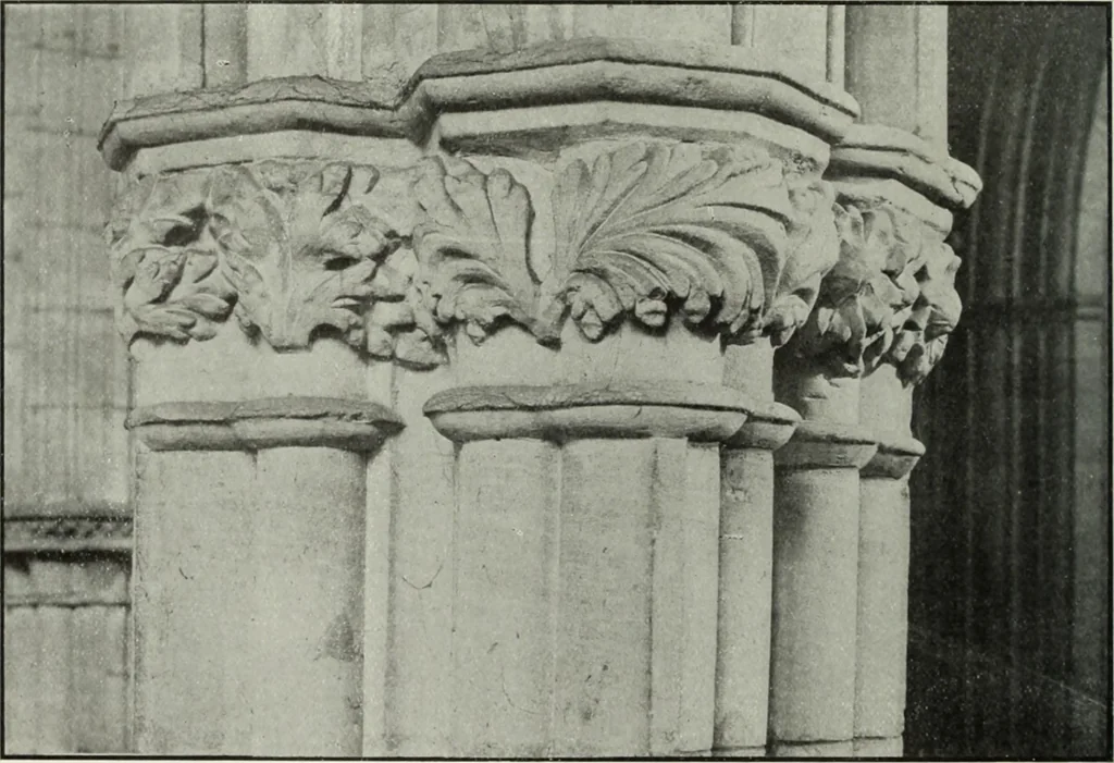 An illustration from An introduction to English church architecture : from the eleventh to the sixteenth century, 1913, leaf 55
