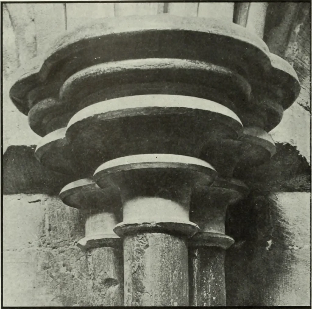 An illustration from An introduction to English church architecture : from the eleventh to the sixteenth century, 1913, leaf 65