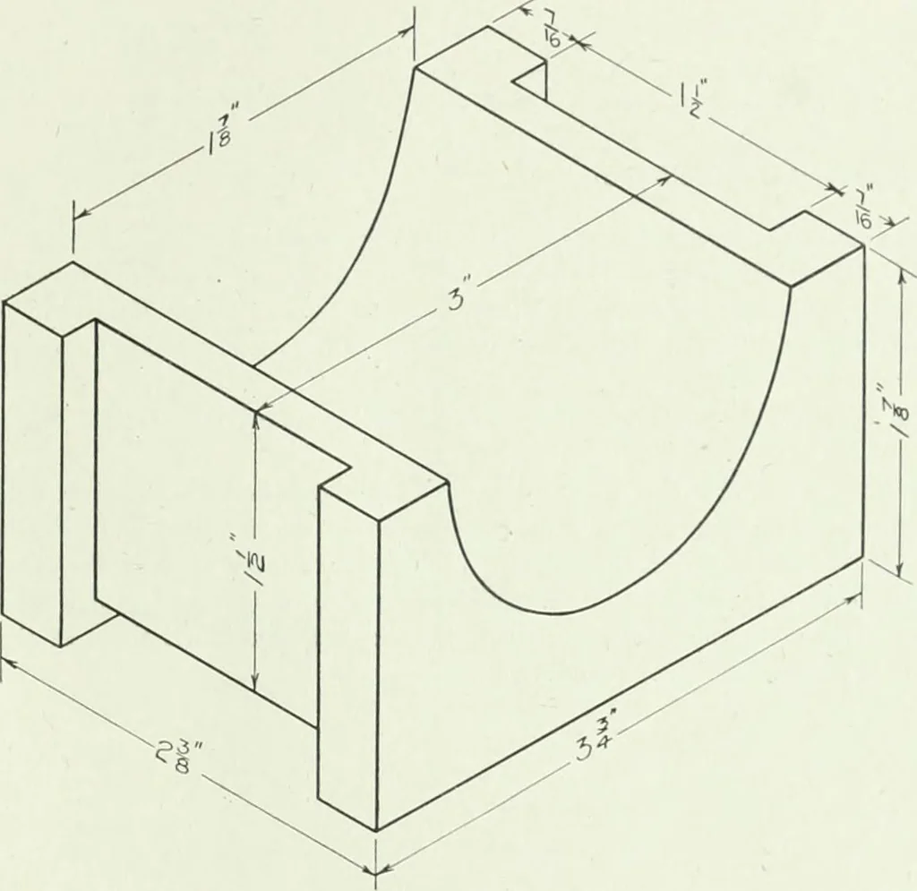 An illustration from An introduction to machine sketching and drawing for industrial and technical schools, 1917, leaf 38