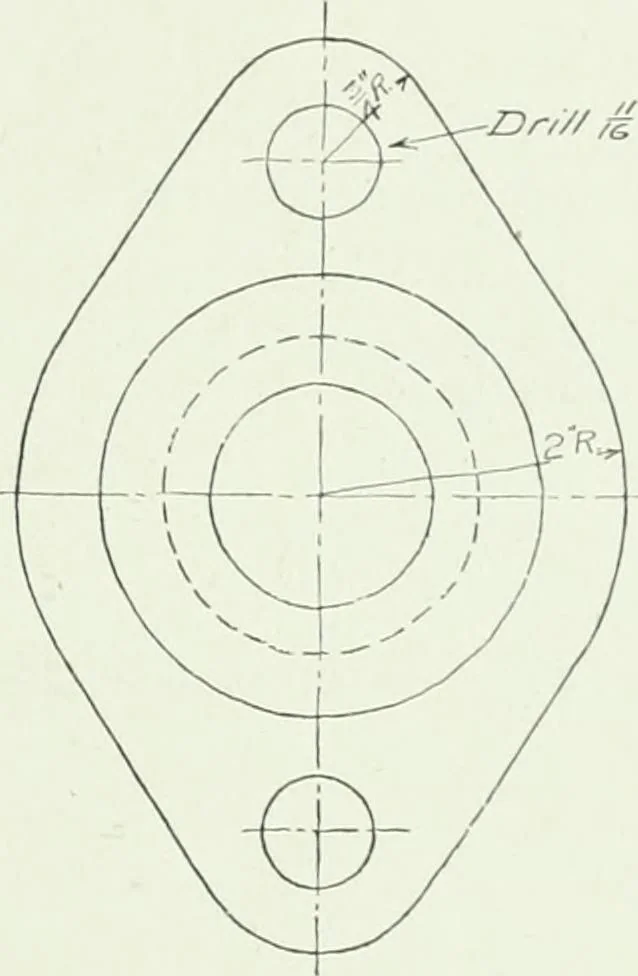 An illustration from An introduction to machine sketching and drawing for industrial and technical schools, 1917, leaf 54