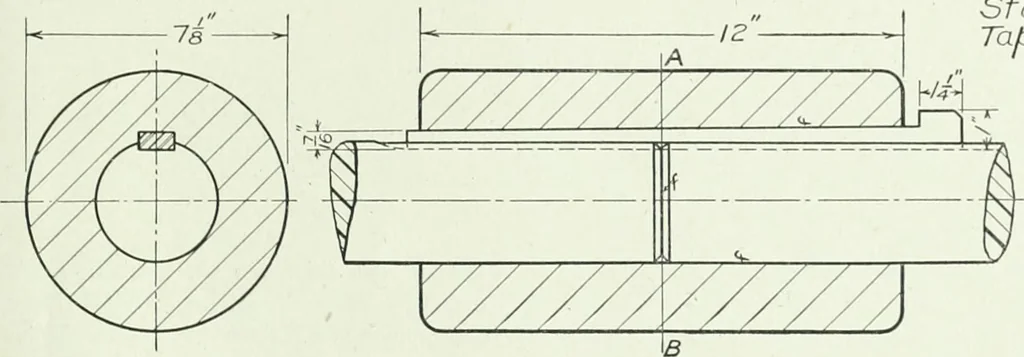 An illustration from An introduction to machine sketching and drawing for industrial and technical schools, 1917, leaf 58