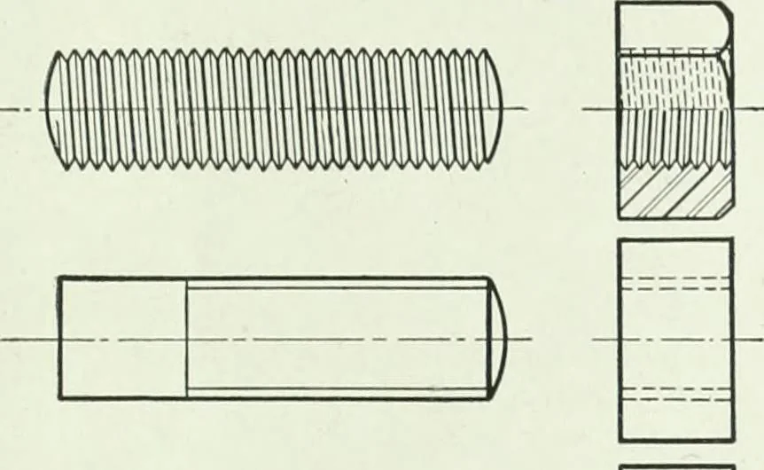 An illustration from An introduction to machine sketching and drawing for industrial and technical schools, 1917, leaf 60