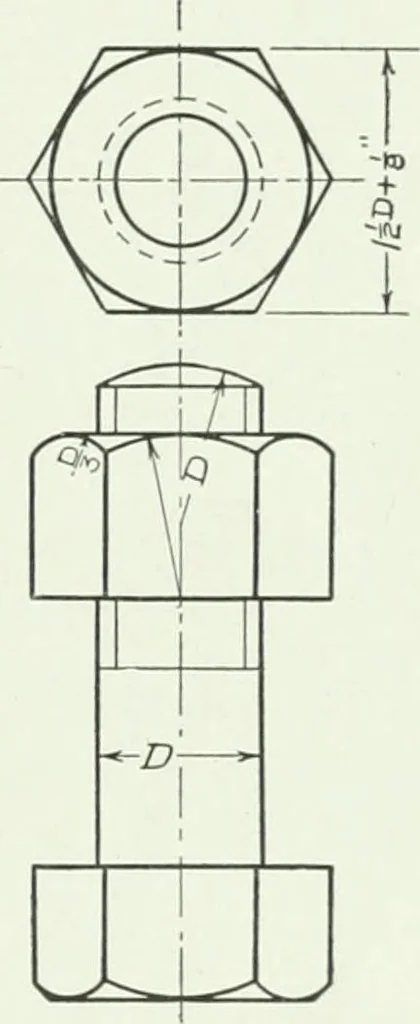 An illustration from An introduction to machine sketching and drawing for industrial and technical schools, 1917, leaf 60
