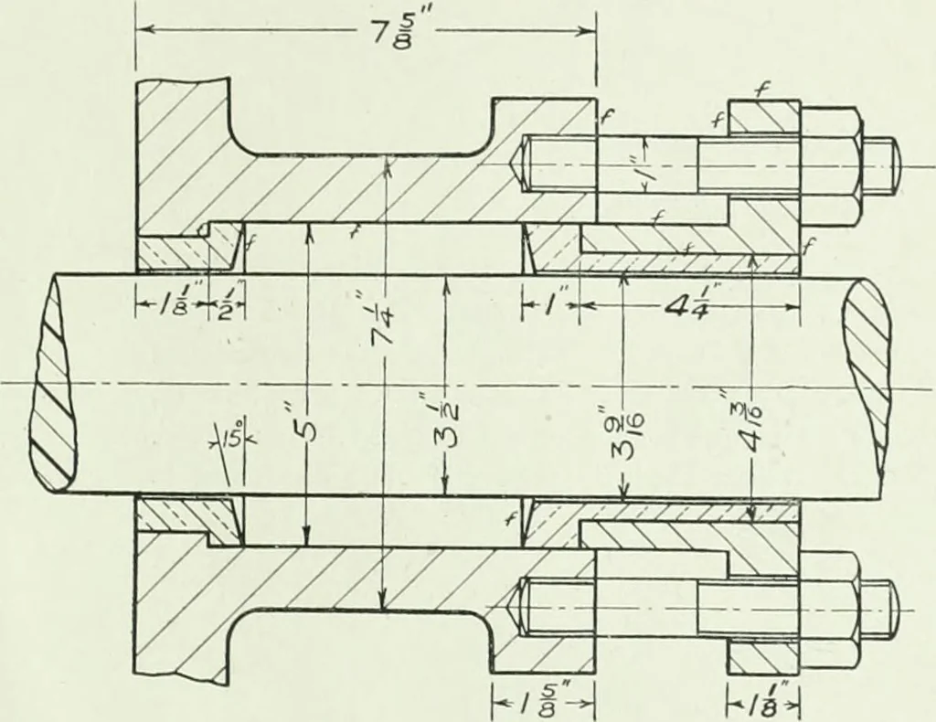 An illustration from An introduction to machine sketching and drawing for industrial and technical schools, 1917, leaf 70