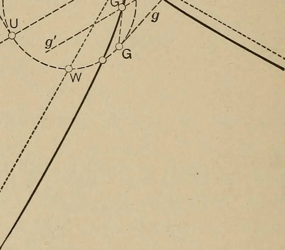 An illustration from An introduction to projective geometry and its applications; an analytic and synthetic treatment, 1905, leaf 227