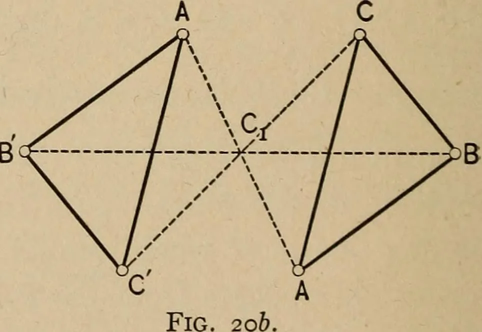 An illustration from An introduction to projective geometry and its applications; an analytic and synthetic treatment, 1905, leaf 65
