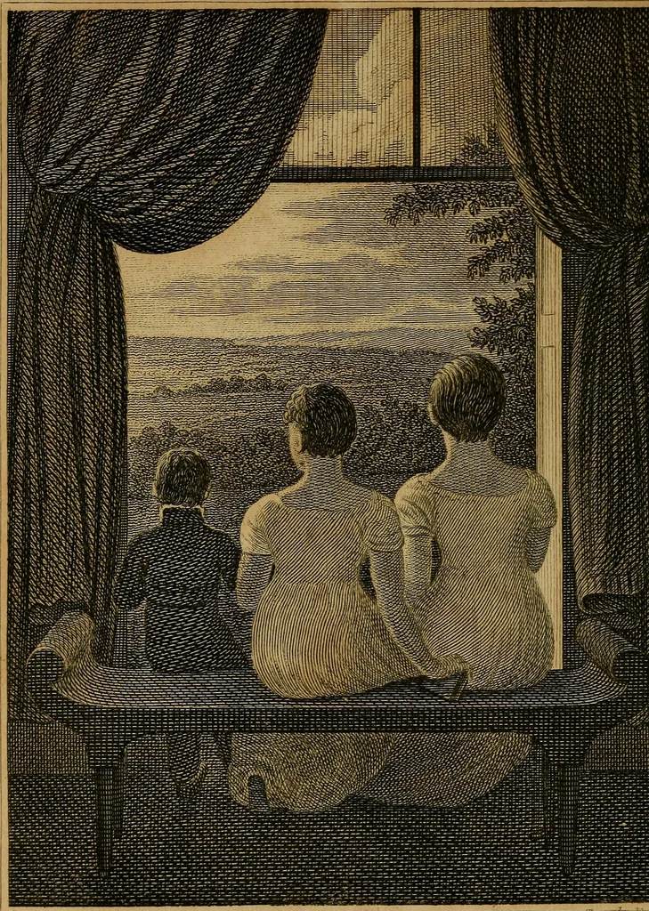 An illustration from An introduction to perspective, drawing, and painting : in a series of pleasing and familiar dialogues between the author's children ; illustrated by appropriate plates and diagrams, and a sufficiency of practical geometry, and a compendium of genuine instruction, comprising a progressive and complete body of information carefully adapted for the instruction of females, and suited equally to the simplicity of youth and to mental maturity, 1820, leaf 9