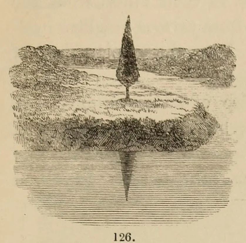 An illustration from An introduction to perspective : practical geometry, drawing and painting : a new and perfect explanation of the mixture of colours, with practical directions for miniature, crayon, and oil painting : in a series of familiar dialogues between the author's children, and letters addressed to his pupils : illustrated with numerous wood engravings, from drawings by John Hayter ..., and coloured plates, 1845, leaf 137