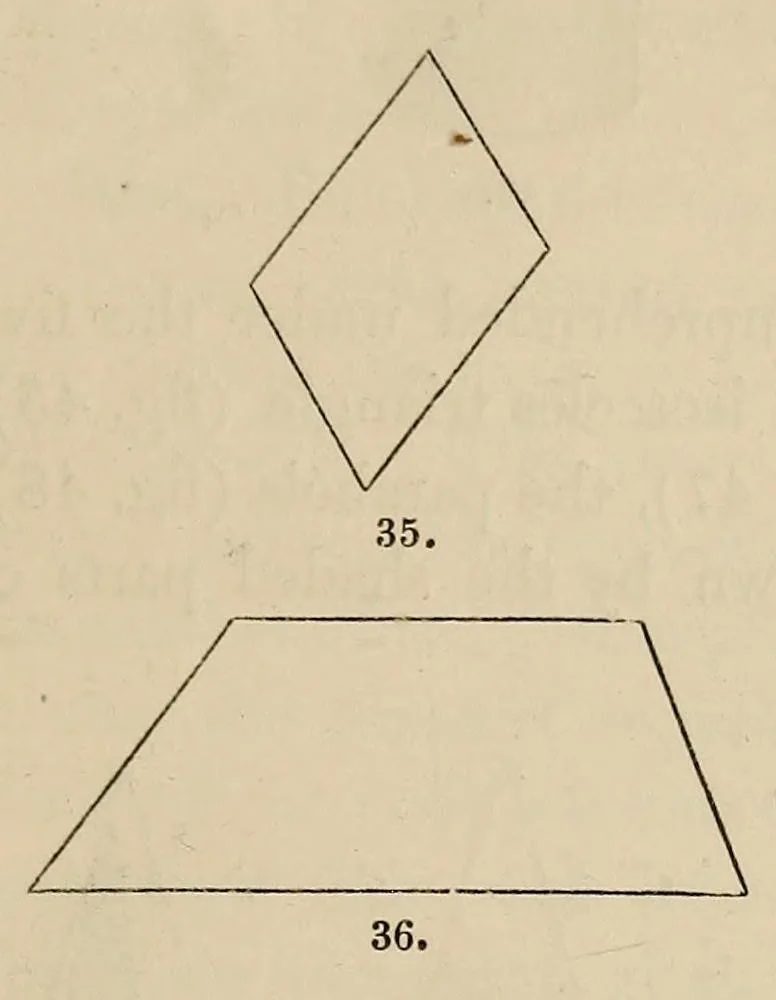 An illustration from An introduction to perspective : practical geometry, drawing and painting : a new and perfect explanation of the mixture of colours, with practical directions for miniature, crayon, and oil painting : in a series of familiar dialogues between the author's children, and letters addressed to his pupils : illustrated with numerous wood engravings, from drawings by John Hayter ..., and coloured plates, 1845, leaf 43
