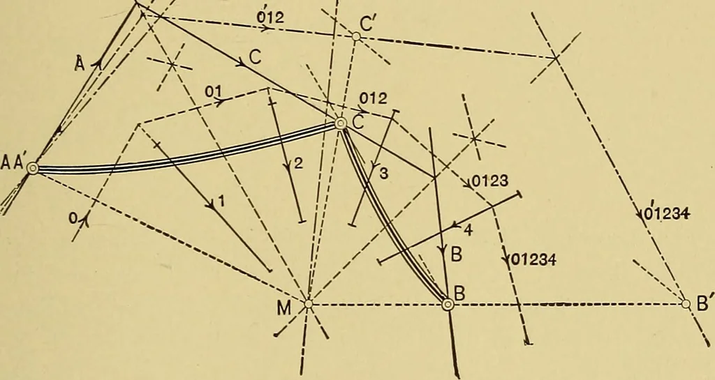 An illustration from An introduction to projective geometry and its applications; an analytic and synthetic treatment, 1905, leaf 232