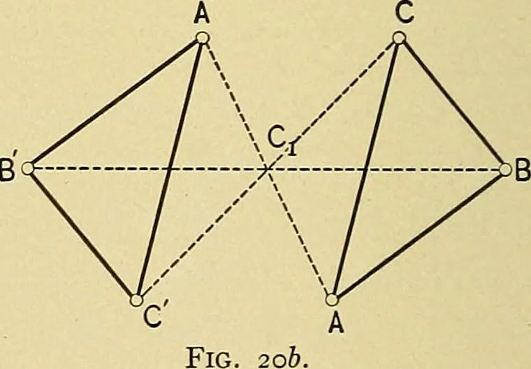 An illustration from An introduction to projective geometry and its applications; an analytic and synthetic treatment, 1905, leaf 65