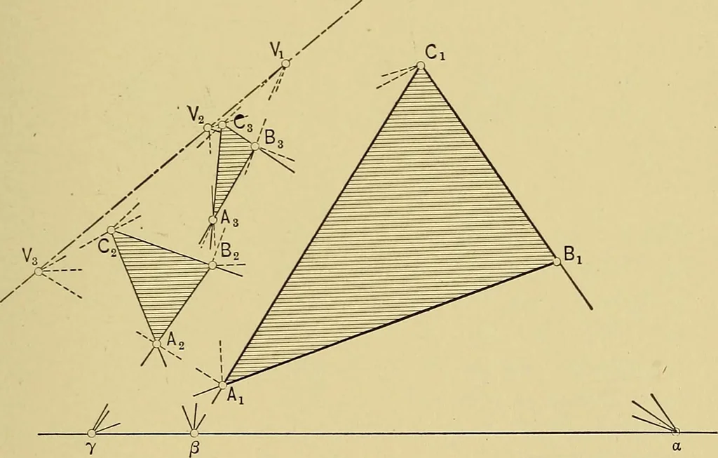 An illustration from An introduction to projective geometry and its applications; an analytic and synthetic treatment, 1905, leaf 94
