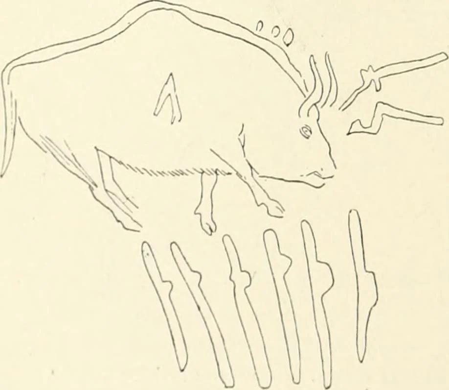 An illustration from An introduction to the study of prehistoric art, 1915, leaf 155