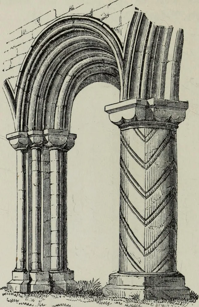 An illustration from An introduction to the study of Gothic architecture, 1881, leaf 93