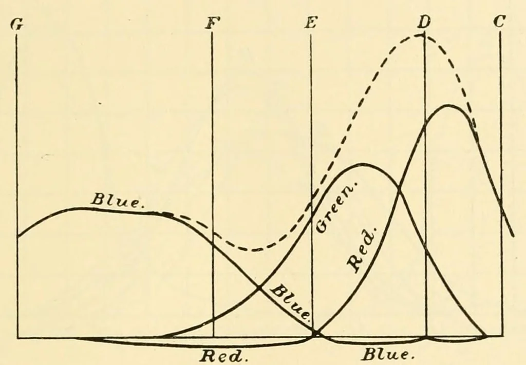 An illustration from An introduction to the study of colour vision, 1915, leaf 247