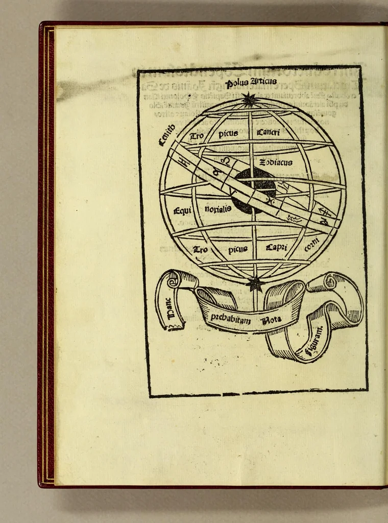 An illustration from Introductorium co[m]pendiosum in Tractatum spere material[is] m[a]g[ist]ri Ioa[n]nis de Sacrobusto que[m] abbreuiauit ex almagesti sapie[n]tis Ptholomei Claudij ph[ilosoph]i alexa[n]drini ex Pheludio p[ro]geniti, 1506, leaf 10