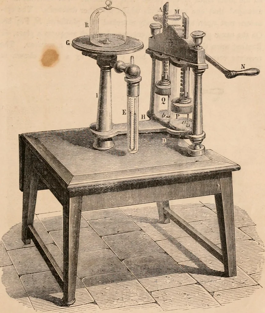 An illustration from Introductory course of natural philosophy for the use of schools and academies. Ed. from Ganot's popular physics. By William G. Peck, 1869, leaf 132