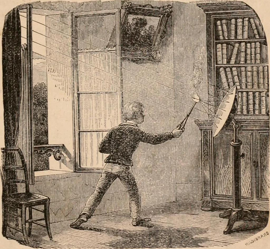An illustration from Introductory course of natural philosophy for the use of schools and academies. Ed. from Ganot's popular physics. By William G. Peck, 1869, leaf 204