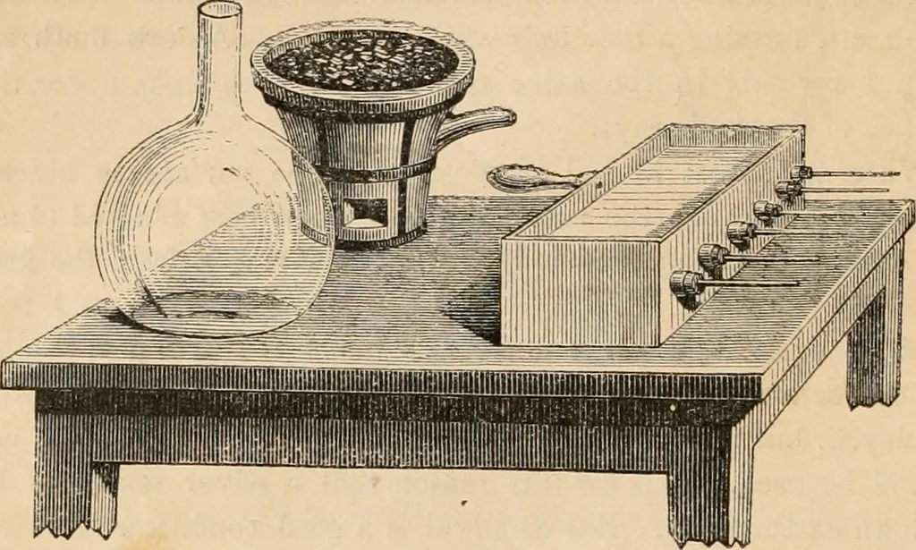 An illustration from Introductory course of natural philosophy for the use of schools and academies. Ed. from Ganot's popular physics. By William G. Peck, 1869, leaf 211