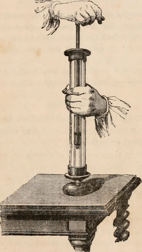 An illustration from Introductory course of natural philosophy for the use of schools and academies. Ed. from Ganot's popular physics. By William G. Peck, 1869, leaf 22