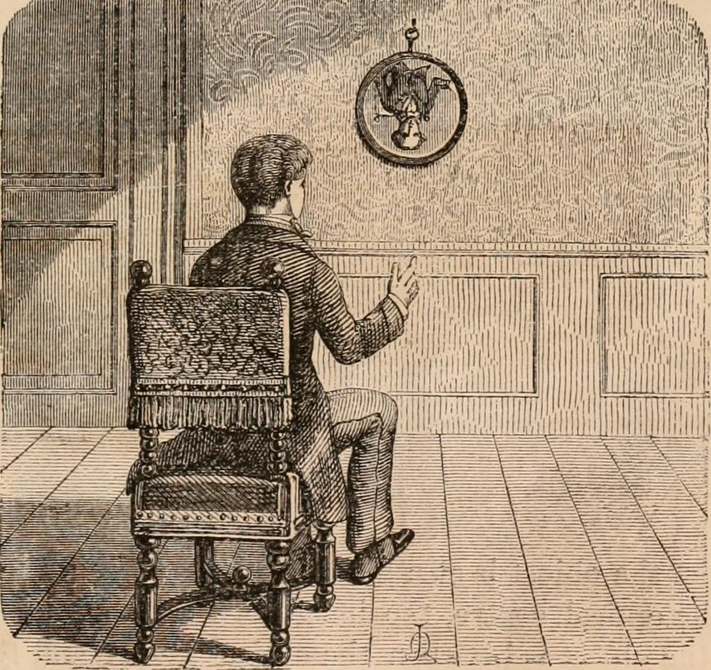 An illustration from Introductory course of natural philosophy for the use of schools and academies. Ed. from Ganot's popular physics. By William G. Peck, 1869, leaf 282