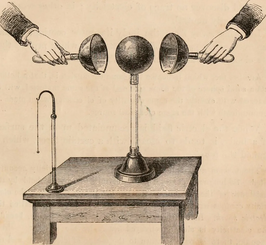 An illustration from Introductory course of natural philosophy for the use of schools and academies. Ed. from Ganot's popular physics. By William G. Peck, 1869, leaf 386