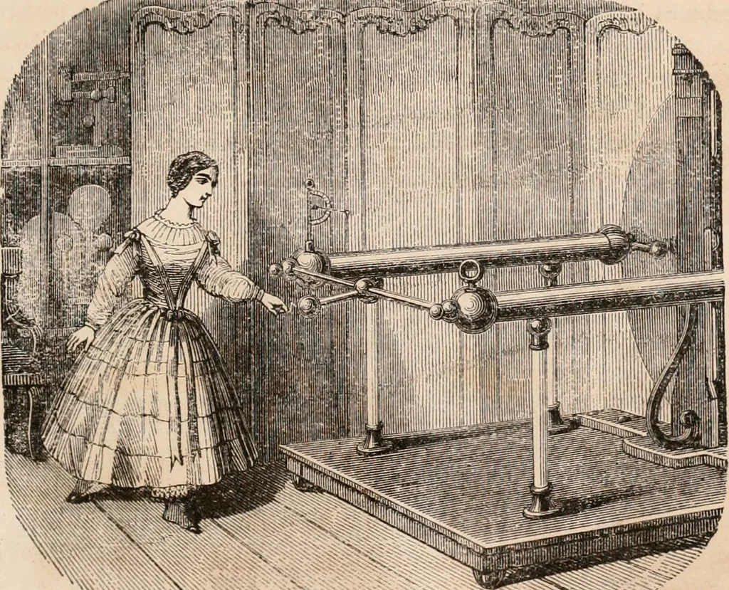 An illustration from Introductory course of natural philosophy for the use of schools and academies. Ed. from Ganot's popular physics. By William G. Peck, 1869, leaf 400