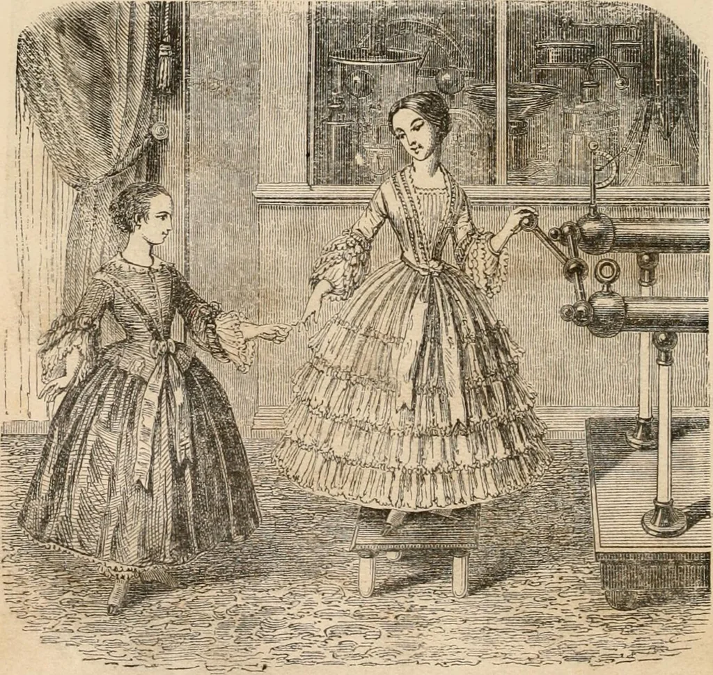 An illustration from Introductory course of natural philosophy for the use of schools and academies. Ed. from Ganot's popular physics. By William G. Peck, 1869, leaf 401